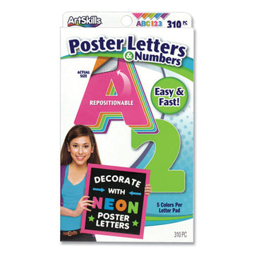 ArtSkills® Neon Color Poster Letters And Numbers, 310-pack freeshipping - TVN Wholesale